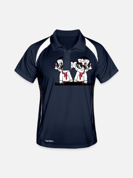 DJ Zombies Friends Team Horror Halloween Mixer - Men's Polo breathable - navy/white - Front