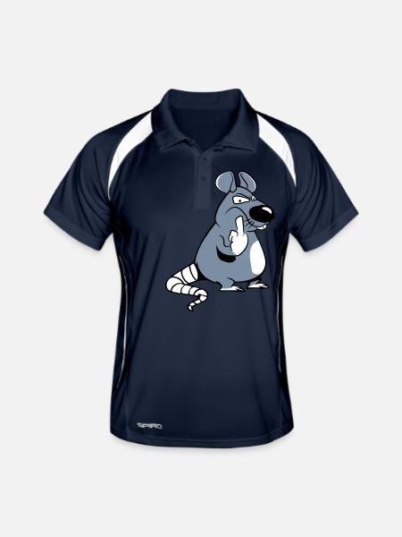 rat stinky fingers funny evil cool - Men's Polo breathable - navy/white - Front