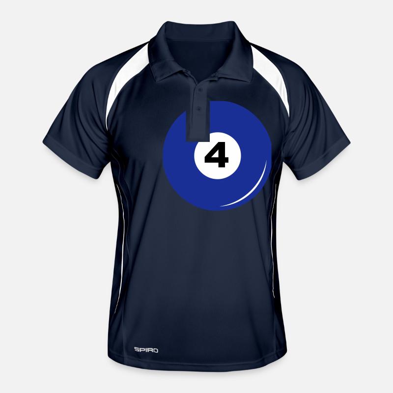 Numéro de boule de billard 4 Polo respirant Homme
