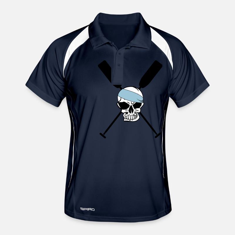 Paddle oars crossed skull skull Skull 3c Men's Polo breathable