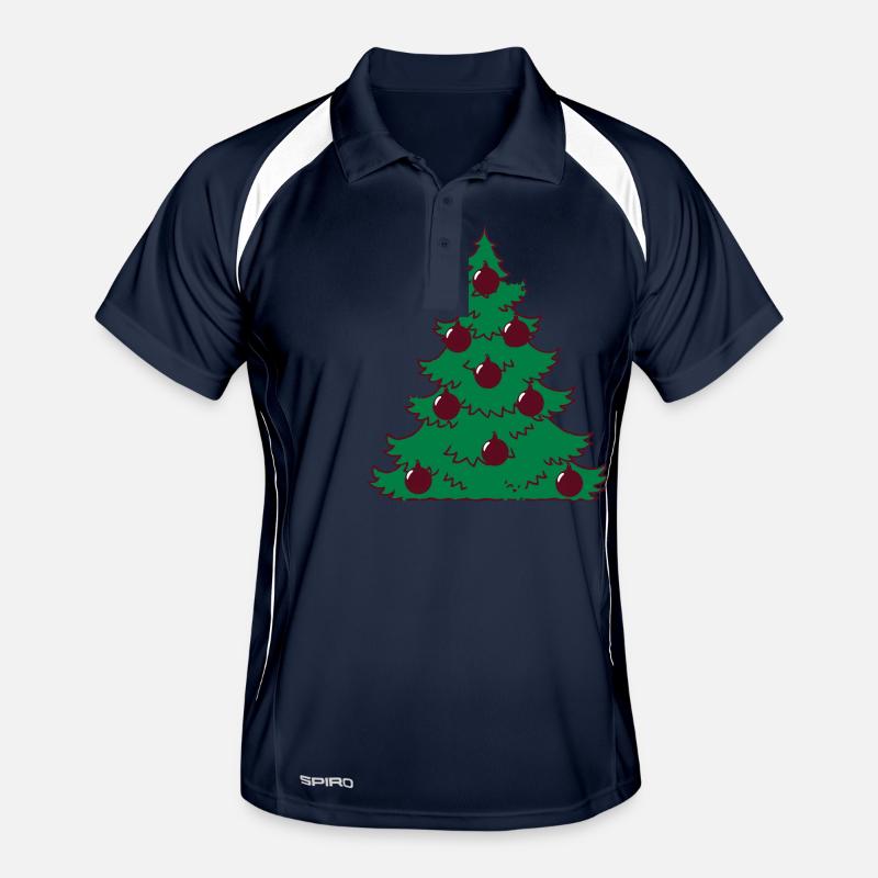 Weihnachtsbaum Weihnachten Weihnachtskugeln - Männer Polo atmungsaktiv - Navy/Weiß