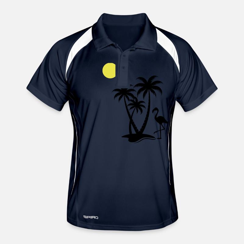 flamingo palmen Männer Polo atmungsaktiv