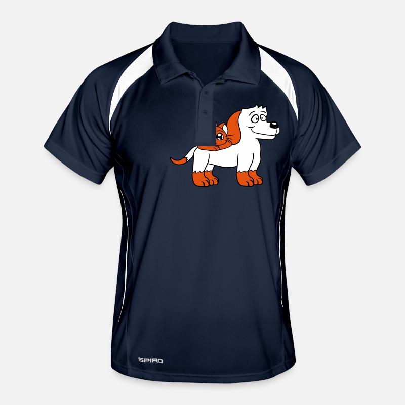 Chien Chat Deux Amis Équipe Chaton 2 Duo Équipage Polo respirant Homme