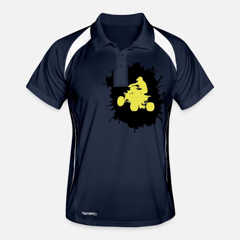 quad driver klecks - Männer Polo atmungsaktiv - Navy/Weiß