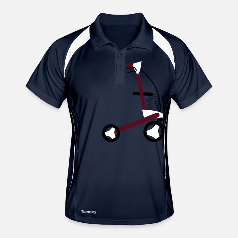 rollator - Männer Polo atmungsaktiv - Navy/Weiß