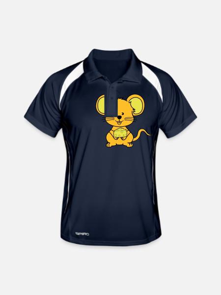 maus comic - Männer Polo atmungsaktiv - Navy/Weiß - Vorne