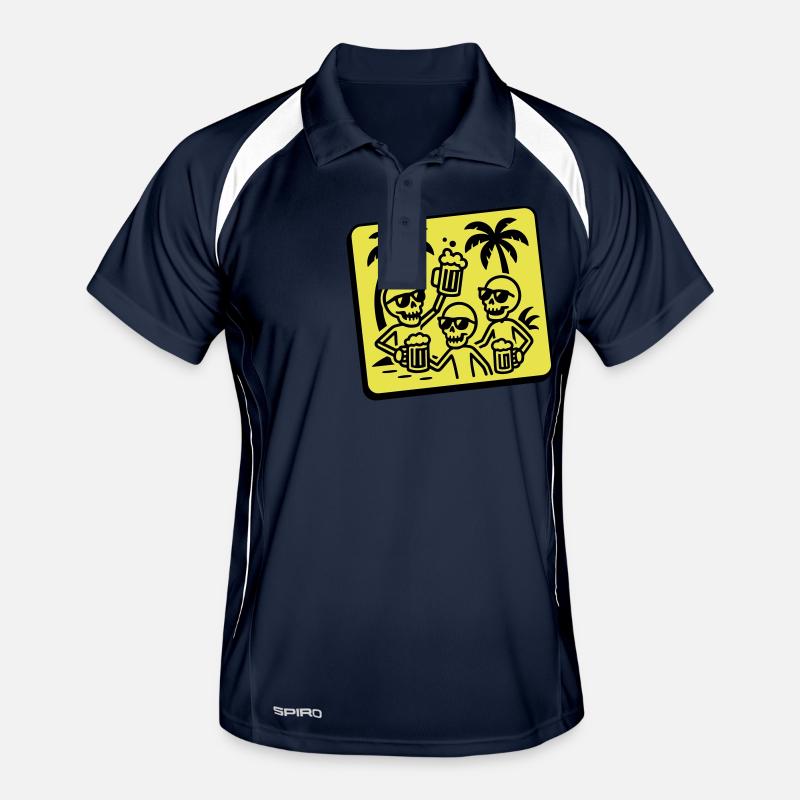 Skeleton Holiday Party Beer Men's Polo breathable