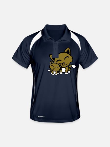 Cat Kitten Child Family Mom Dad Mother Father - Men's Polo breathable - navy/white - Front