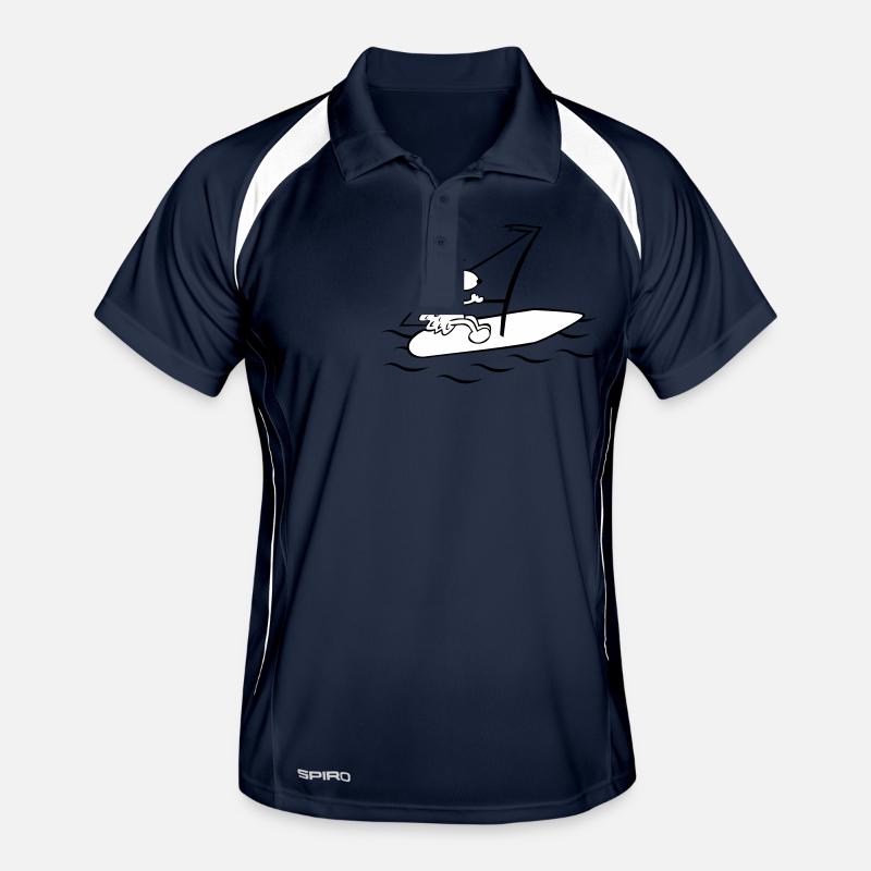 Surfender Igel - Männer Polo atmungsaktiv - Navy/Weiß