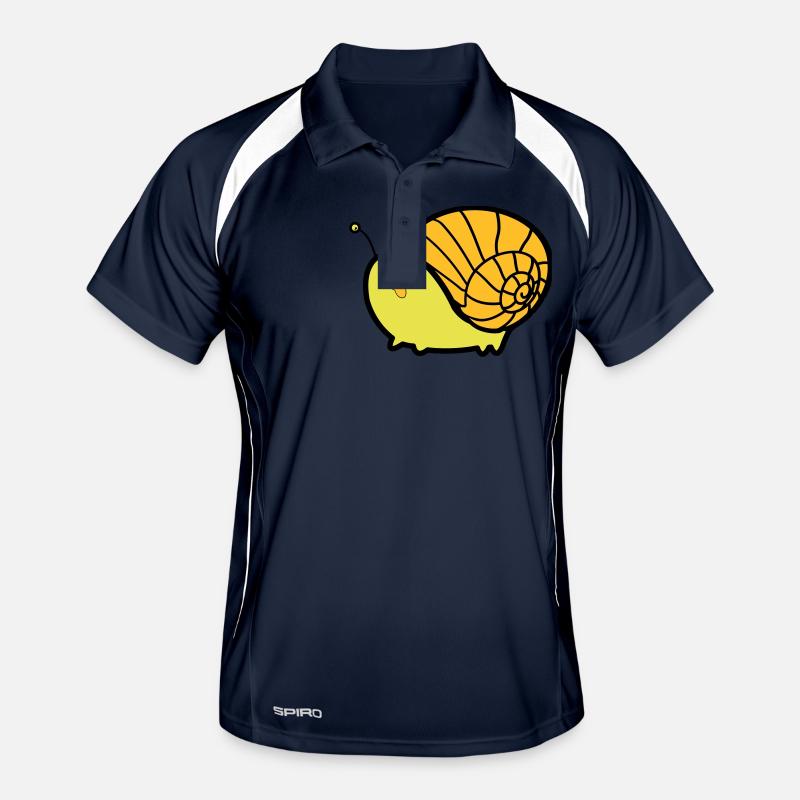 schnecke comic - Männer Polo atmungsaktiv - Navy/Weiß