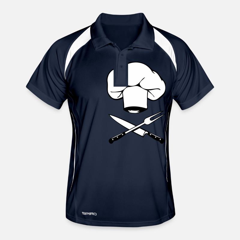 Cook cookware knife fork design Men's Polo breathable