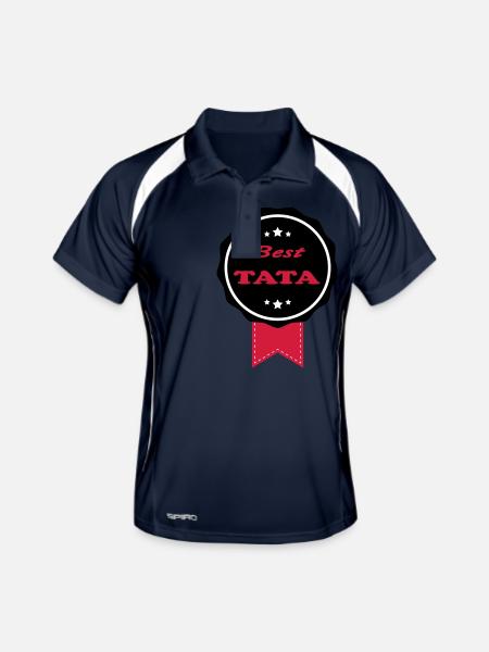BEST TATA - Polo respirant Homme - marine/blanc - Devant