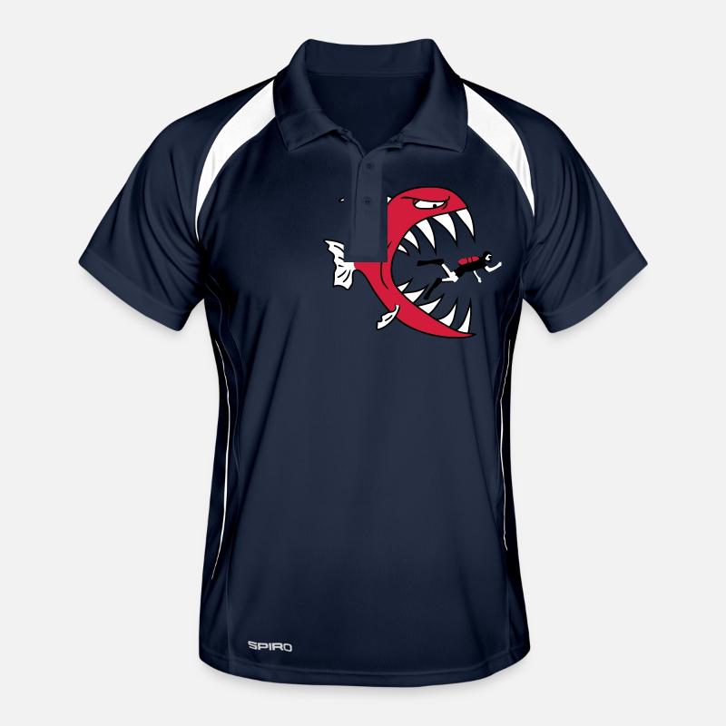 Monster Fish Eats Diver - Men's Polo breathable - navy/white