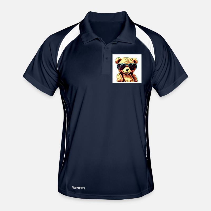 Pixelteddy-Potrait Männer Polo atmungsaktiv