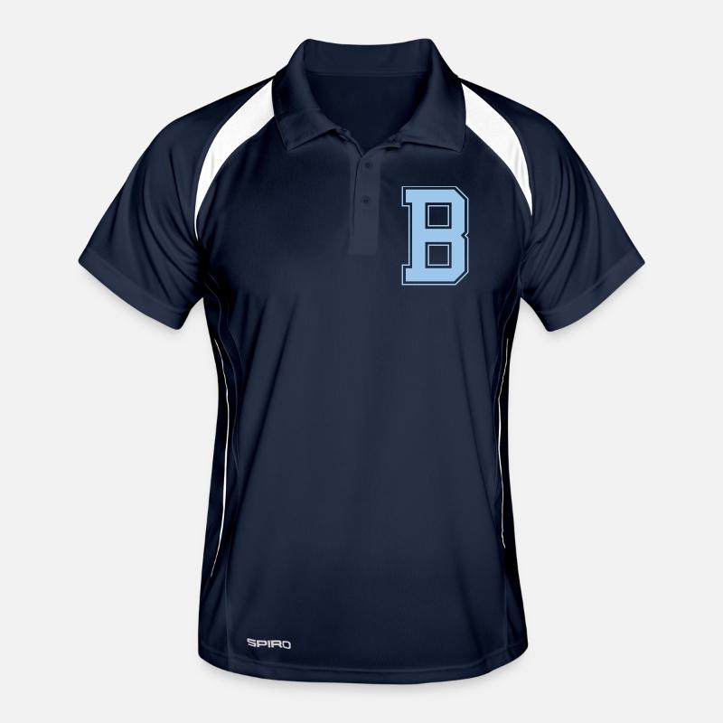 Monogram Light Blue Varsity College Initial B Men's Polo breathable