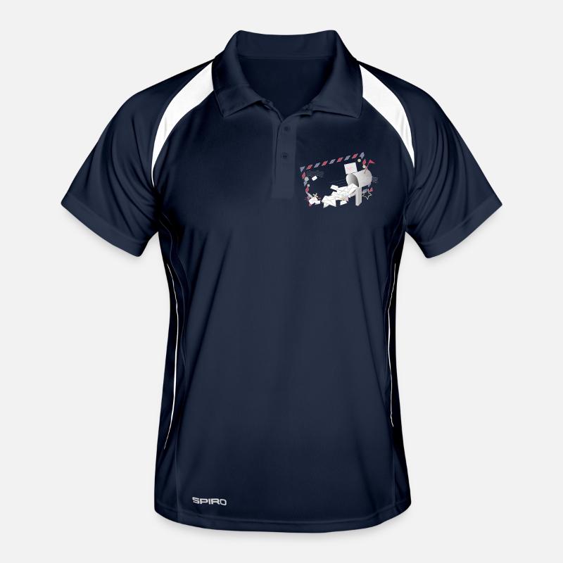 Airmail frame with letters and mailbox Men's Polo breathable