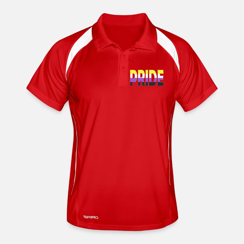 Pride lettering Non-Binary Non-Binary LGBTQ Men's Polo breathable