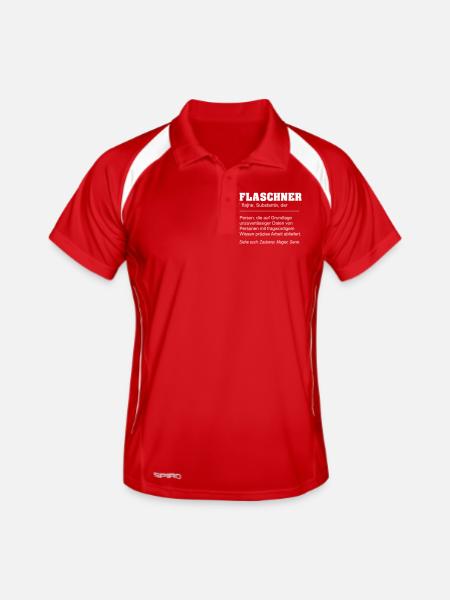 Flaschner lustige Definition - Männer Polo atmungsaktiv - Rot/Weiß - Vorne