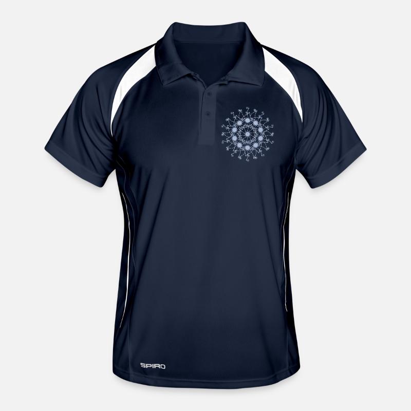 Mandala | Random patterns rotated - Men's Polo breathable - navy/white