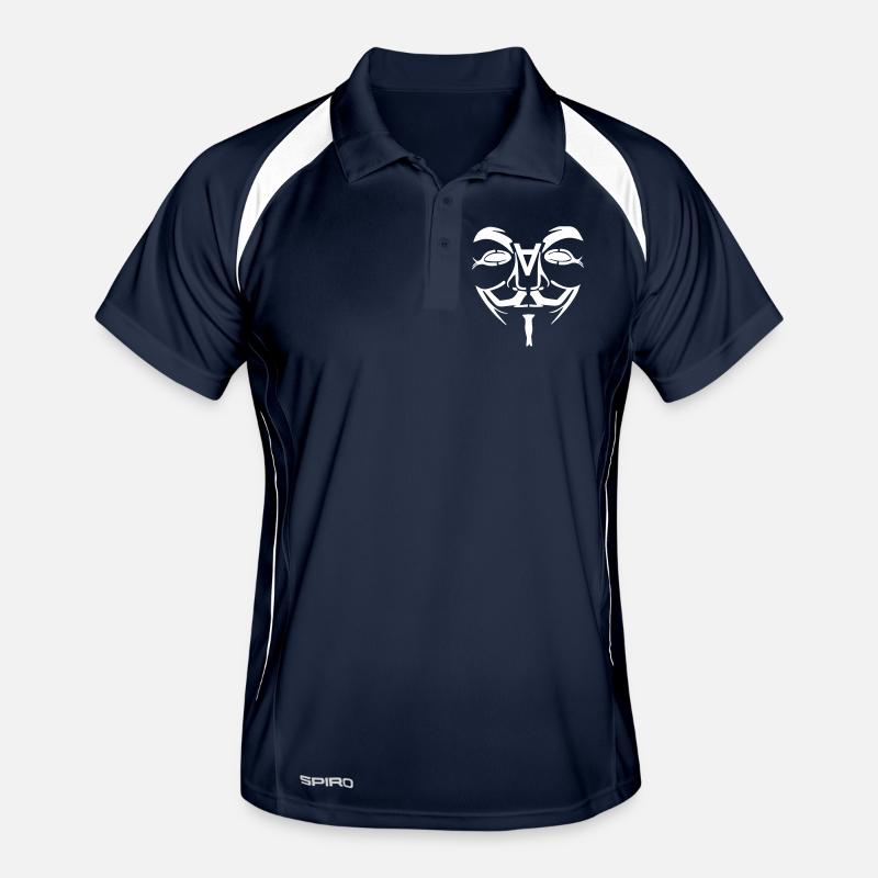 Anonymous Design Face with A - Men's Polo breathable - navy/white