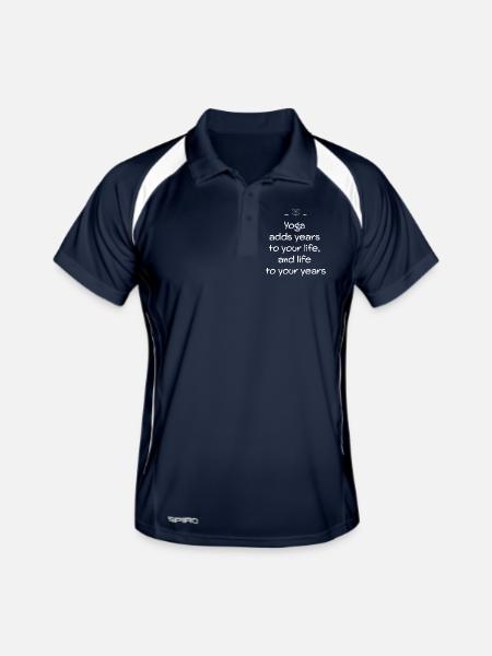 Yoga - Männer Polo atmungsaktiv - Navy/Weiß - Vorne
