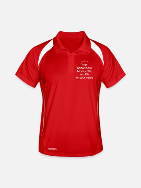 Yoga - Men's Polo breathable - red/white - Front