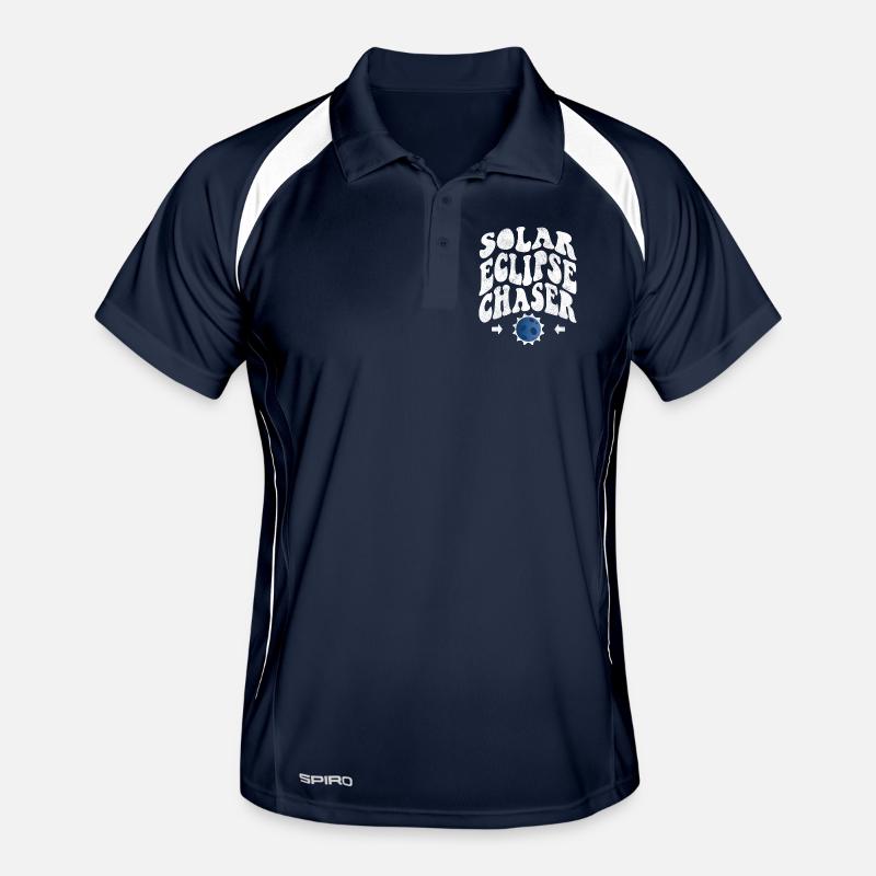 Solar eclipse chaser weiss - Männer Polo atmungsaktiv - Navy/Weiß