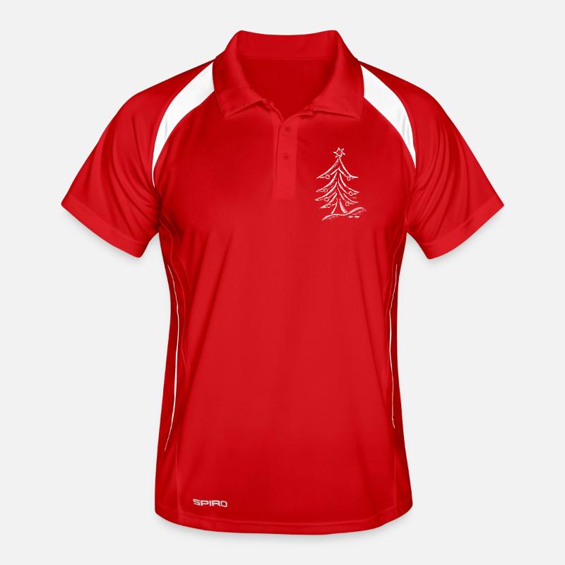 Weihnachtsbaum Silhouette mit Stern Männer Polo atmungsaktiv