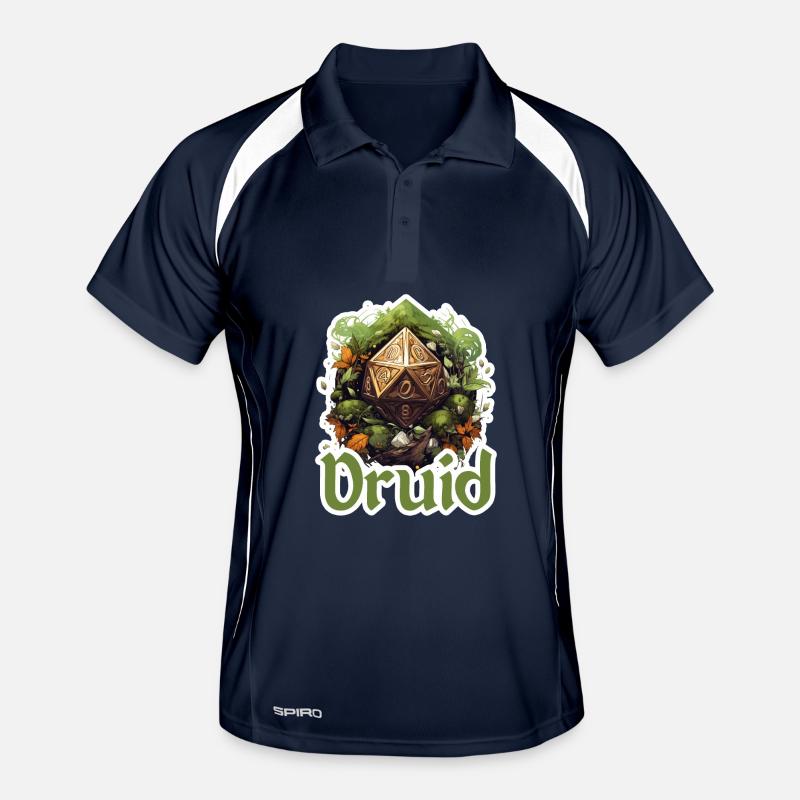 Druide mit W20 – Fantasy RPG Design Männer Polo atmungsaktiv