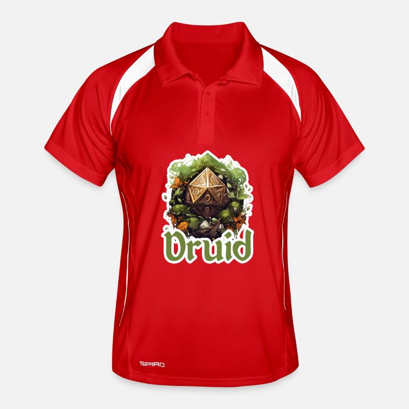 Druide avec D20 – Conception de RPG fantastique Polo respirant Homme