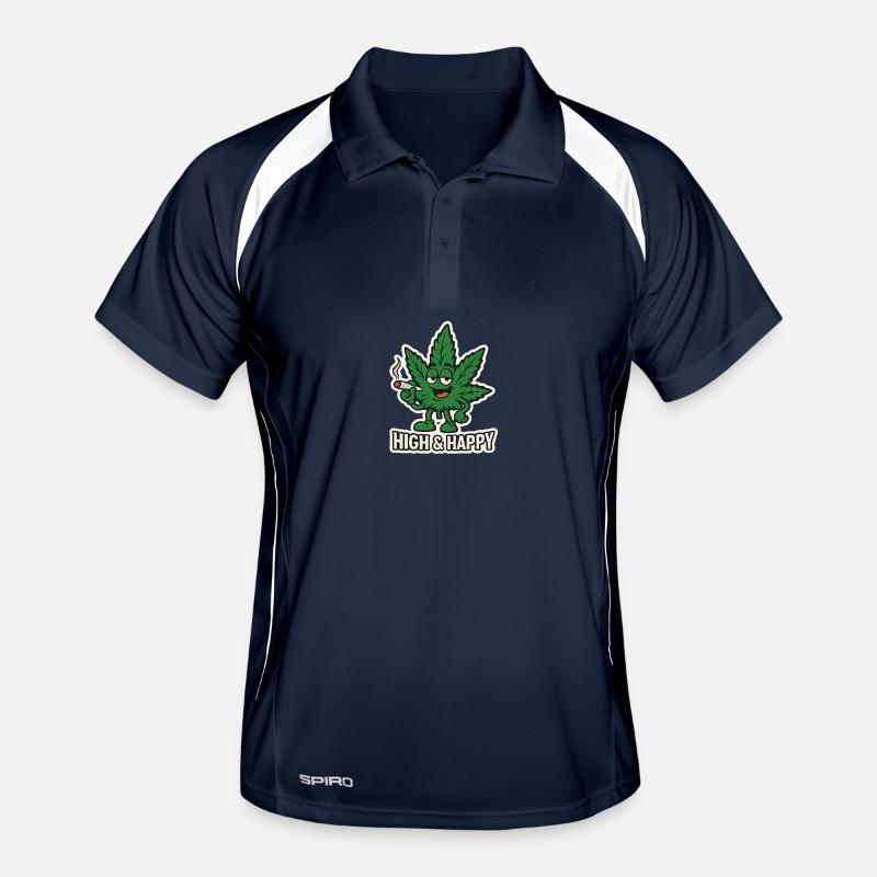 Dessin animé Feuillu Haut & Heureux Polo respirant Homme