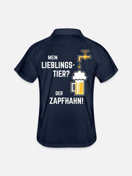 XLieblingstier (Dreifarbig) - Männer Polo atmungsaktiv - Navy/Weiß - Hinten