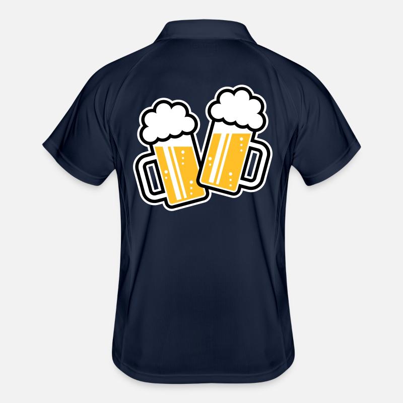 2 chopes de bière toast, à votre santé ! (Chopes à bière 3C) Polo respirant Homme