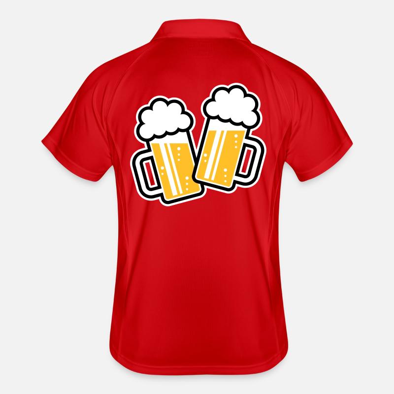 2 Bierkrüge Stoßen An, Prosit! (Bier Maßkrüge 3C) Männer Polo atmungsaktiv
