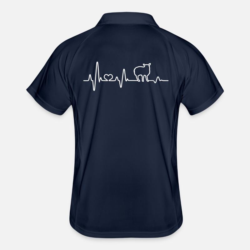 Sheep heartbeat shepherd gift idea ram Men's Polo breathable