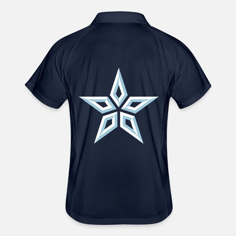 Star Design (Five-Pointed / Blue White) - Men's Polo breathable - navy/white
