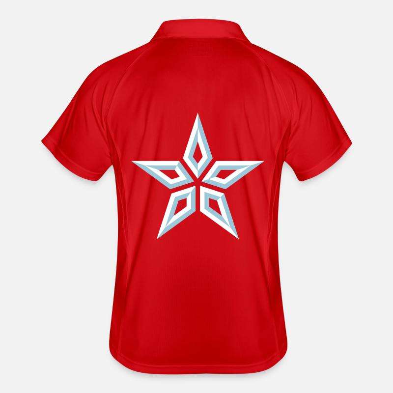 Star Design (Five-Pointed / Blue White) Men's Polo breathable