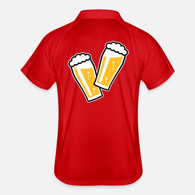 2 Biergläser Stoßen An (Bier / Willibecher / 3C) Männer Polo atmungsaktiv
