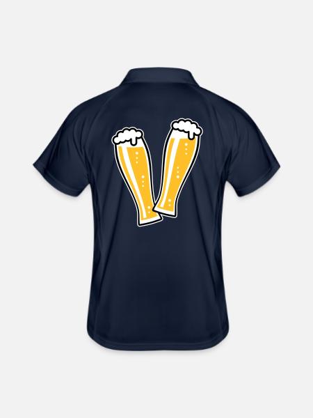2 verres à bière de blé toast (bière de blé / 3C) - Polo respirant Homme - marine/blanc - Dos