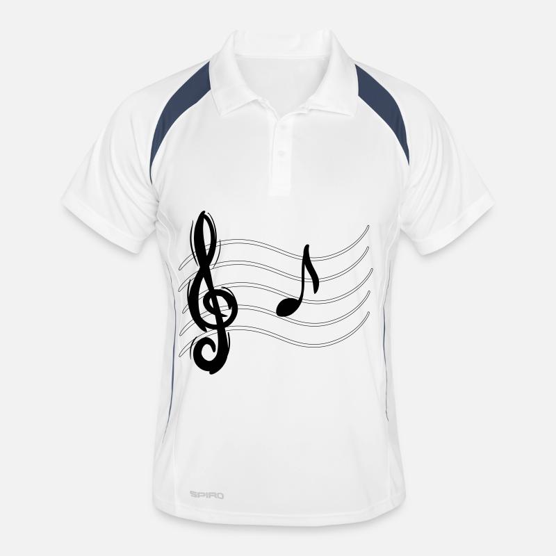Clé de violon Note La / A Portées Partition Polo respirant Homme