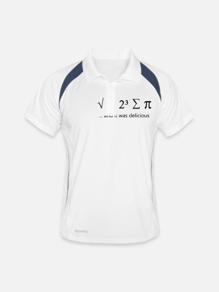 I ate some pie - Männer Polo atmungsaktiv - Weiß/Navy - Vorne