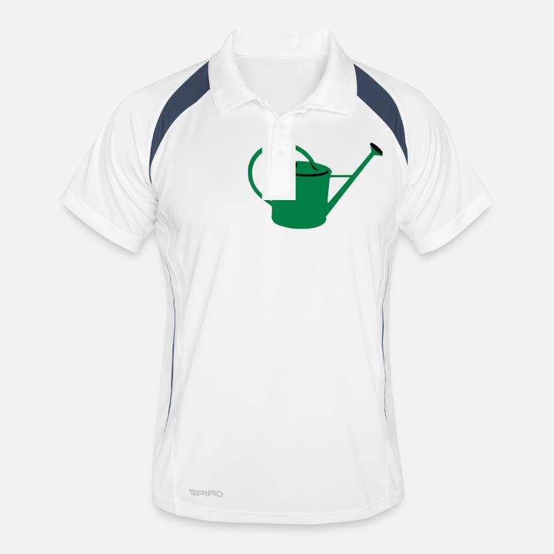 Gießkanne - Männer Polo atmungsaktiv - Weiß/Navy
