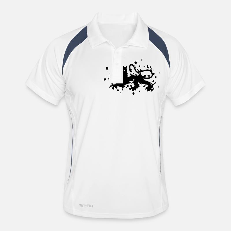 Lion Norman leon leopard Löwe inkblots - Polo til herrer åndbar - hvid/marineblå