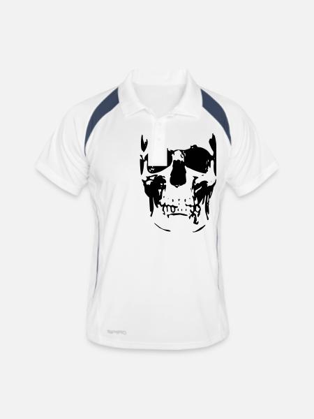 crâne 2 - Polo respirant Homme - blanc/marine