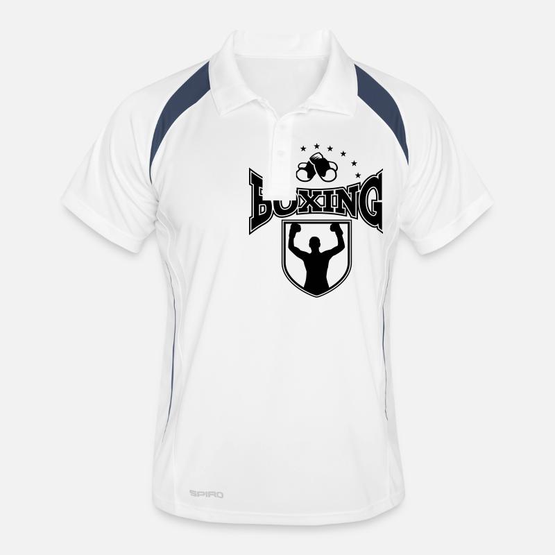 boxing - Männer Polo atmungsaktiv - Weiß/Navy