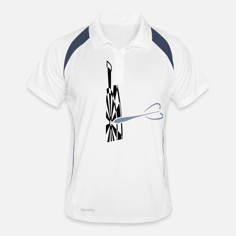 dart - Männer Polo atmungsaktiv - Weiß/Navy