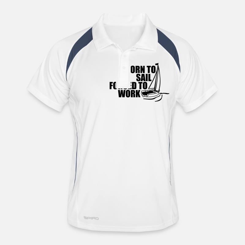 born_to_sail_forced_to_work__f1 Männer Polo atmungsaktiv