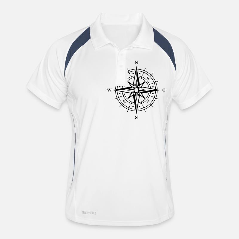 kompass symbol Männer Polo atmungsaktiv