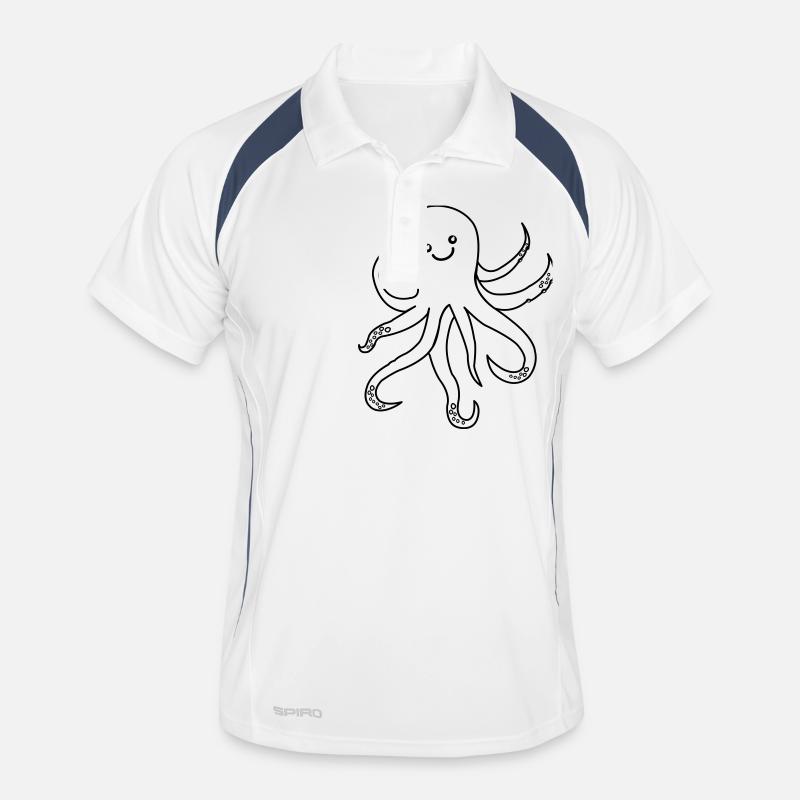 Pieuvre Pieuvre - Polo respirant Homme - blanc/marine