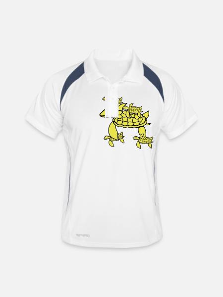 5 Water Turtles Children Mom Mother Father Dad - Men's Polo breathable - white/navy - Front